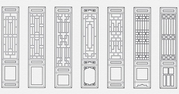 青秀常用中式仿古花窗图案隔断设计图